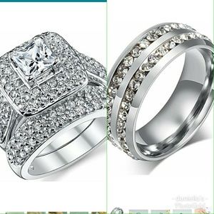 Tatanium 18k gold plate promise rings